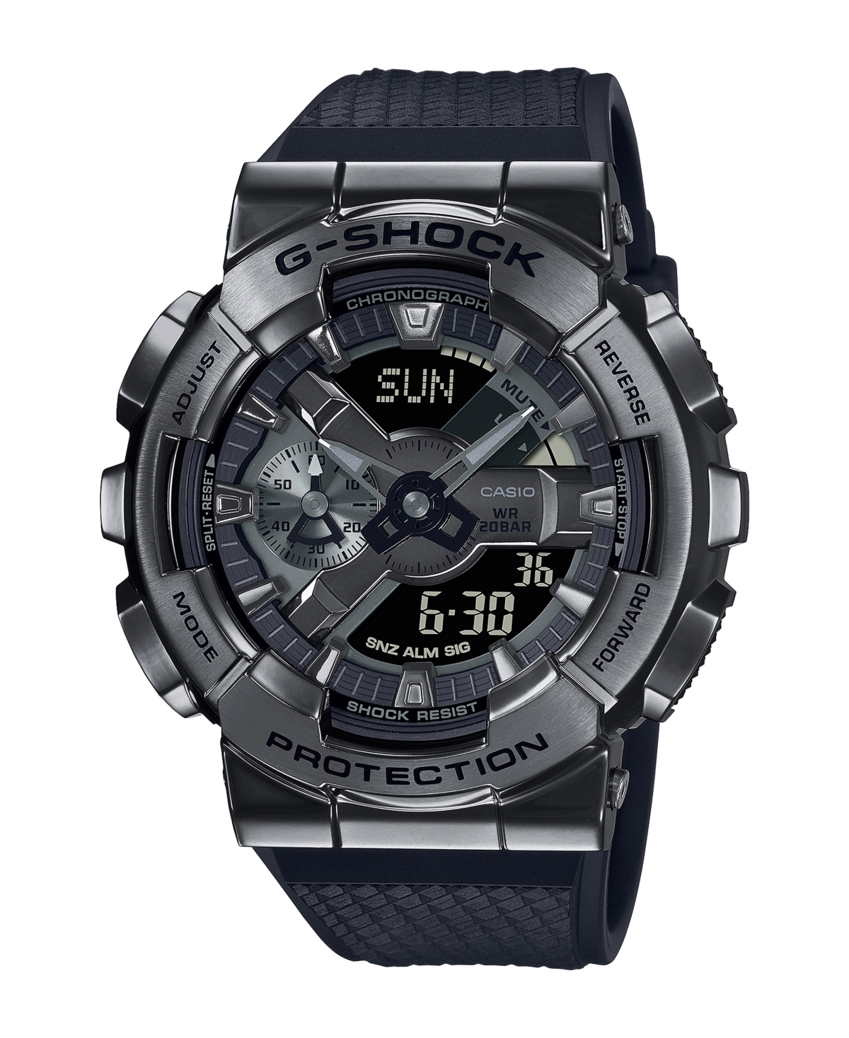 G-shock Men's Analog-digital Black Resin Watch, 48.8mm, Gm110bb-1a In Gunmetal