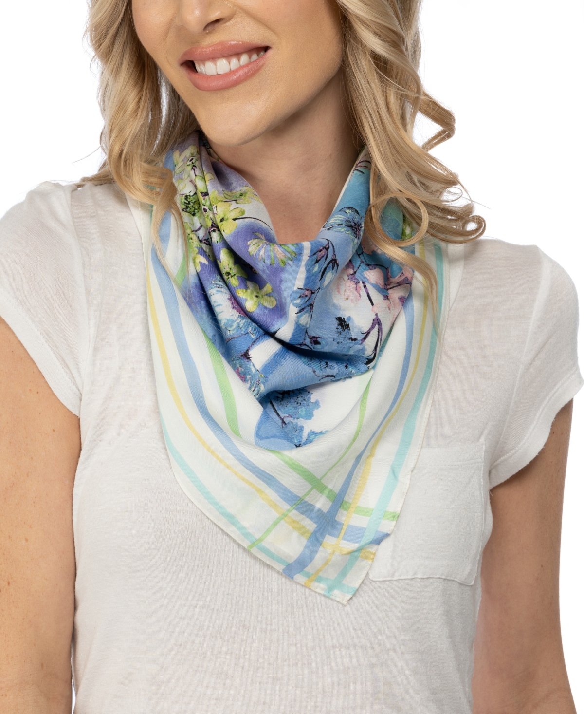 Vince Camuto Botanical Watercolor Floral Square Scarf