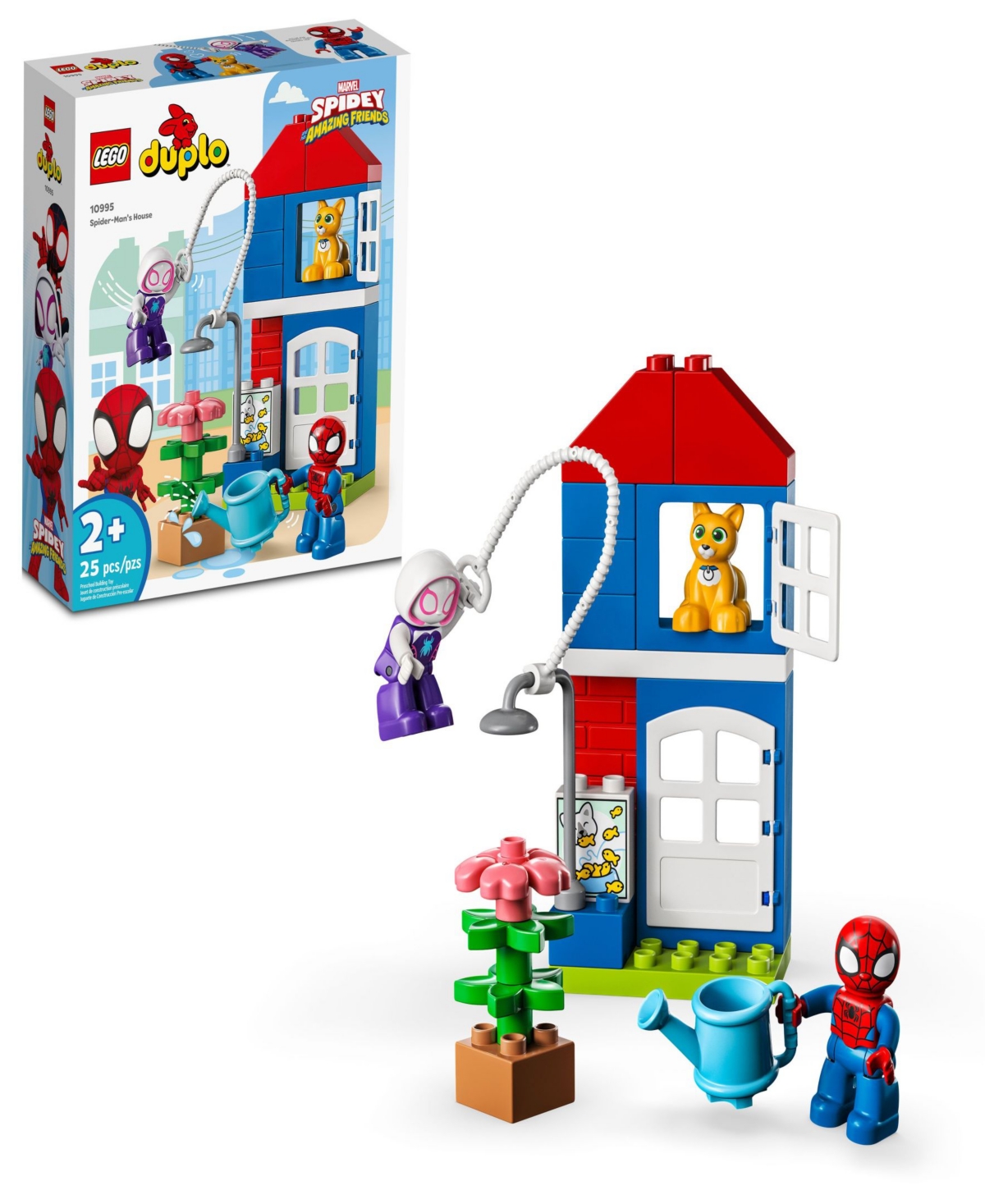 Lego Duplo 10995 Super Heroes Spider-man's House Toy Building Set With Spidey, Ghost-spider & Bootsie Fig In Multicolor