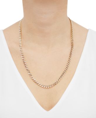 Two-Tone Curb Link 22" Chain Necklace in Sterling Silver & 14k Gold-Plate