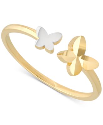 Macy's - Butterfly Two-Tone Cuff Ring in 10k Gold