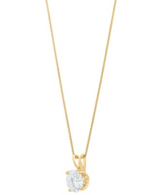IGI Certified Lab Grown Diamond Solitaire 18" Pendant Necklace (1 ct. t.w.) in 14k White Gold or 14k Gold
