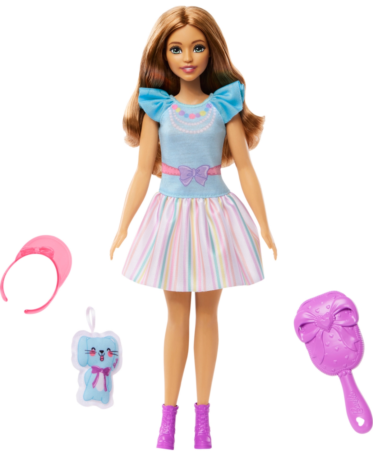 Barbie Kids' My First Doll With Brunette Hair And Bunny In Multi-color
