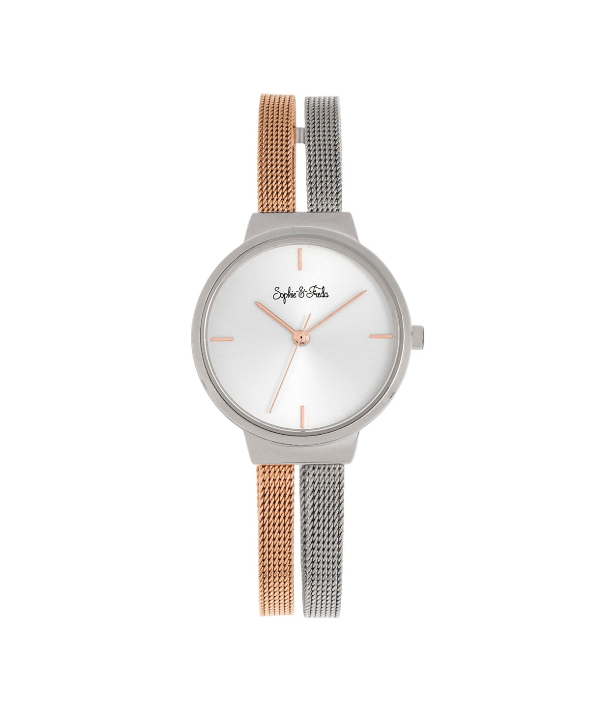 SOPHIE AND FREDA SOPHIE AND FREDA WOMEN SEDONA STAINLESS STEEL WATCH - SILVER/ROSE GOLD, 30MM