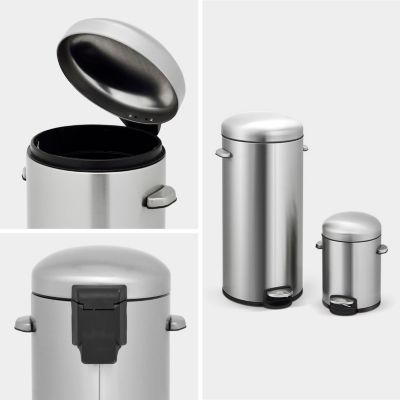8 Gal./30 Liter and 1.3 Gal./5 Liter Stainless Steel Step-on Trash Can Set for Kitchen and Bathroom