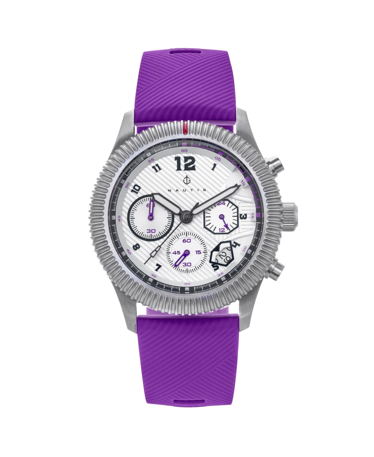 Men Meridian Rubber Watch - Purple, 42mm - Purple