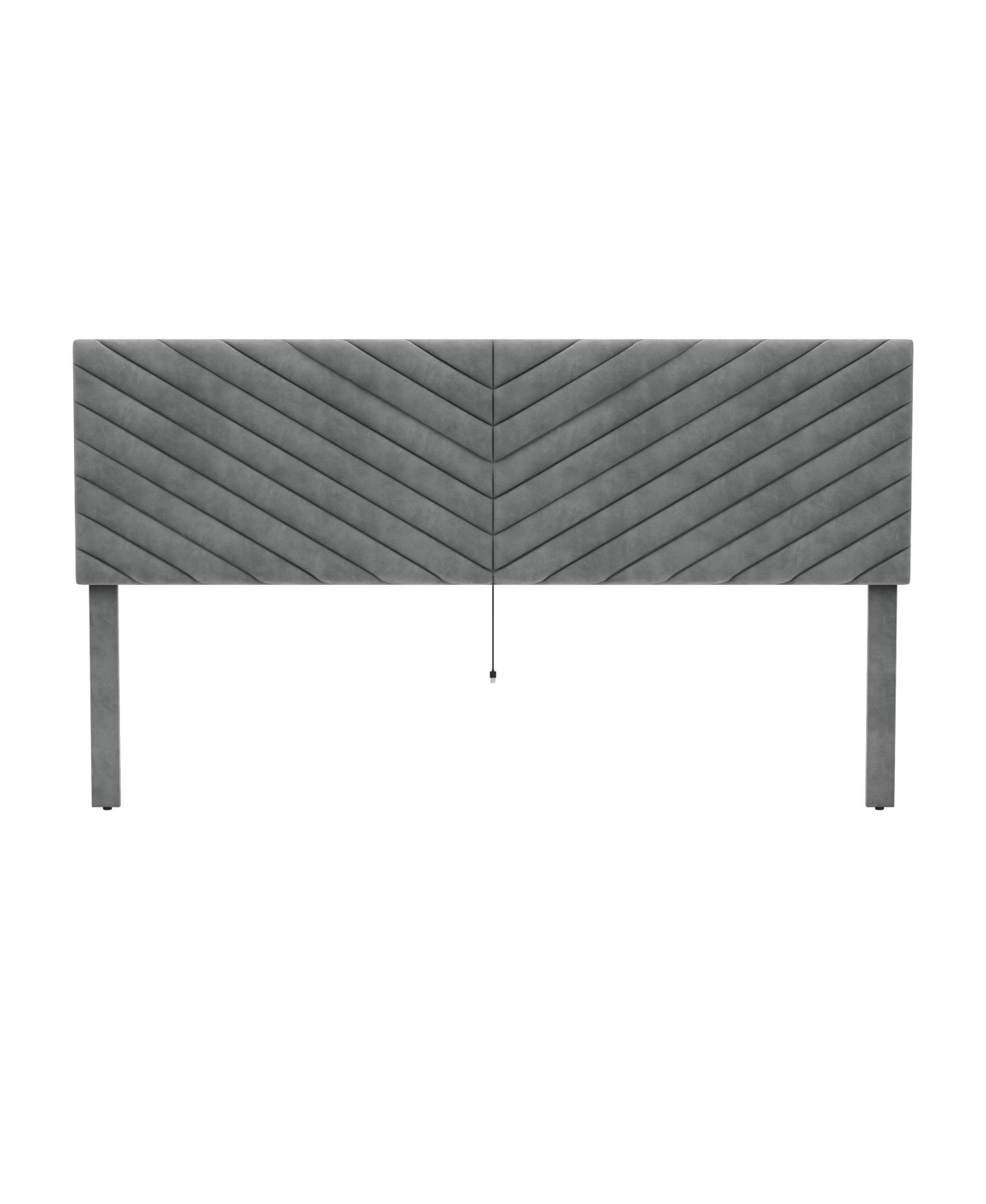 Hillsdale 50" 100% Polyester Crestwood Upholstered Furniture Chevron Pleated King Headboard With Usb Ports In Gray