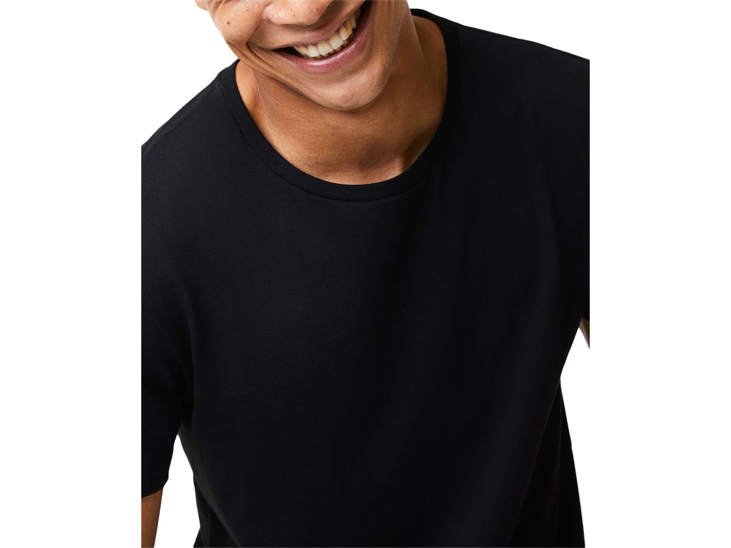 Бельё Undershirts для мужчин, круглый вырез, хлопок, 3 шт. — Lacoste, цвет: Чёрный — фото 2