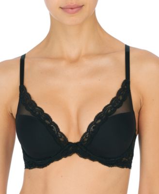 Women's Feathers Lace Contour Underwire Plunge Bra 730023