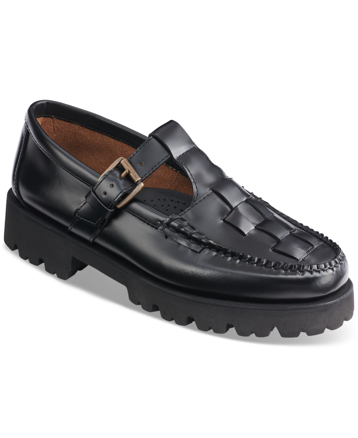 Shop Gh Bass G.h.bass Women's Fisherman Mary Jane Weejuns Loafer Flats In Black