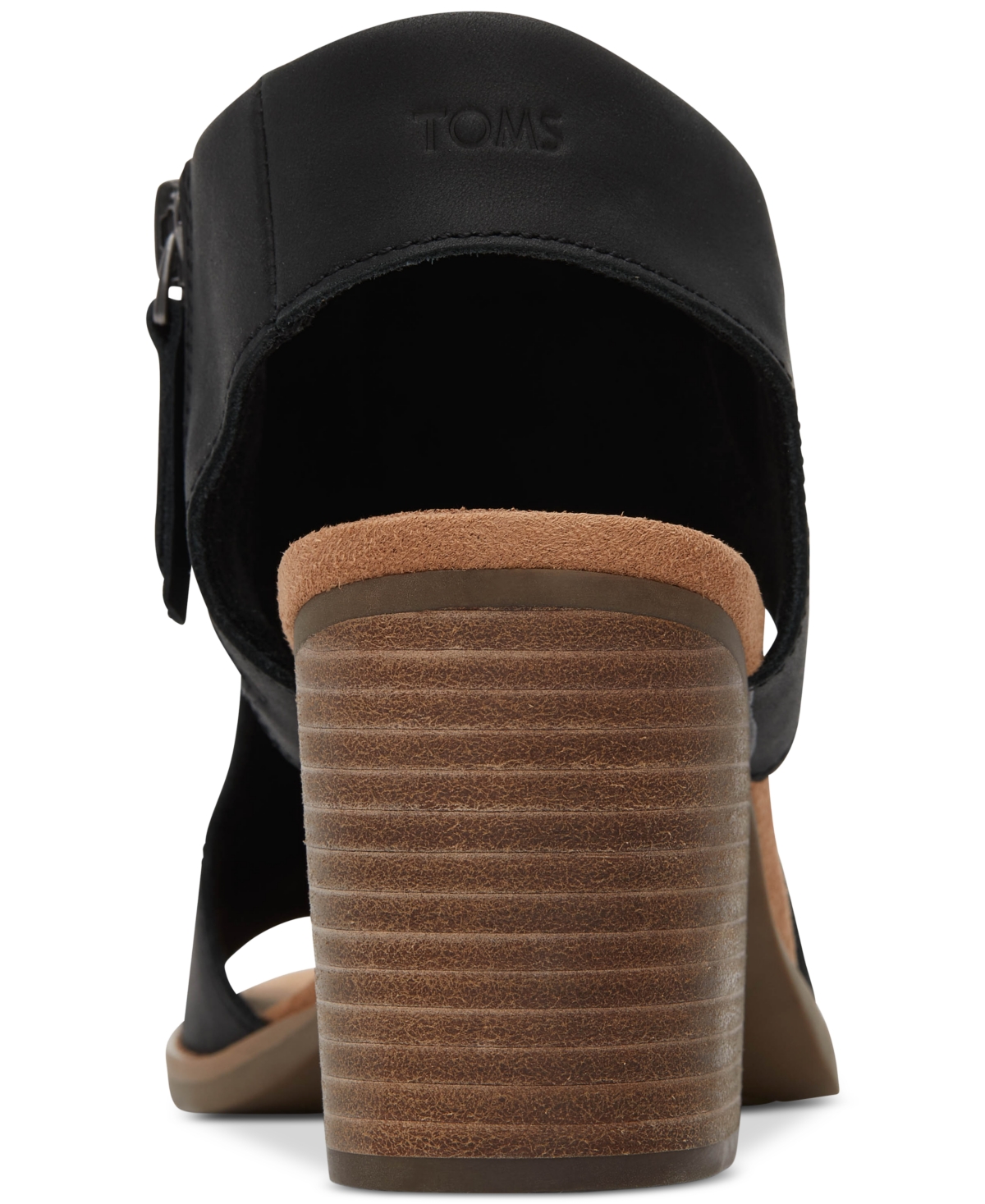 Shop Toms Women's Eliana Peep-toe Cutout Block-heel Sandals In Black Suede