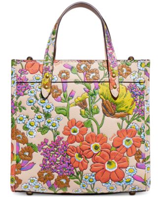 Tory Burch Multicolor Floral Print Coated Canvas and Leather Open Tote