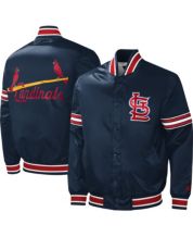 Men's Starter Navy St. Louis Cardinals Home Game Satin Full-Snap Varsity Jacket Size: Large