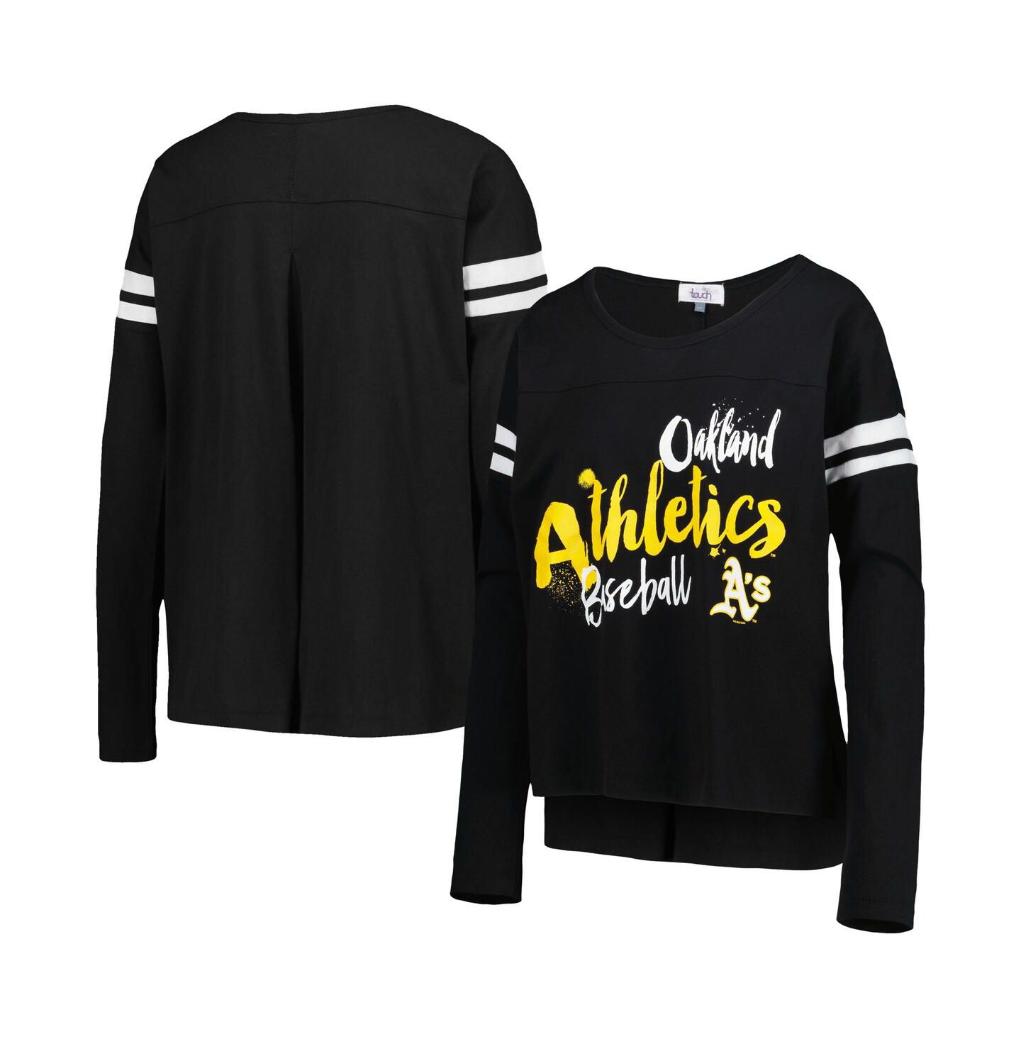 Женская футболка Touch Black Oakland Athletics Free Agent Long Sleeve — фото 2
