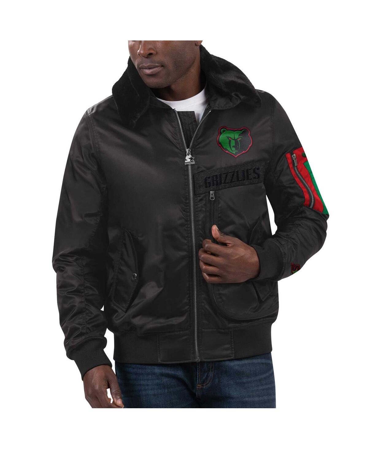Starter Men's  X Ty Mopkins Black San Francisco Giants Black History Month Satin Full Zip Jacket In Black