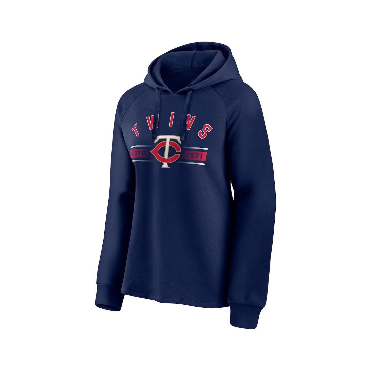 Women's Navy Minnesota Twins Perfect Play Raglan Pullover Hoodie