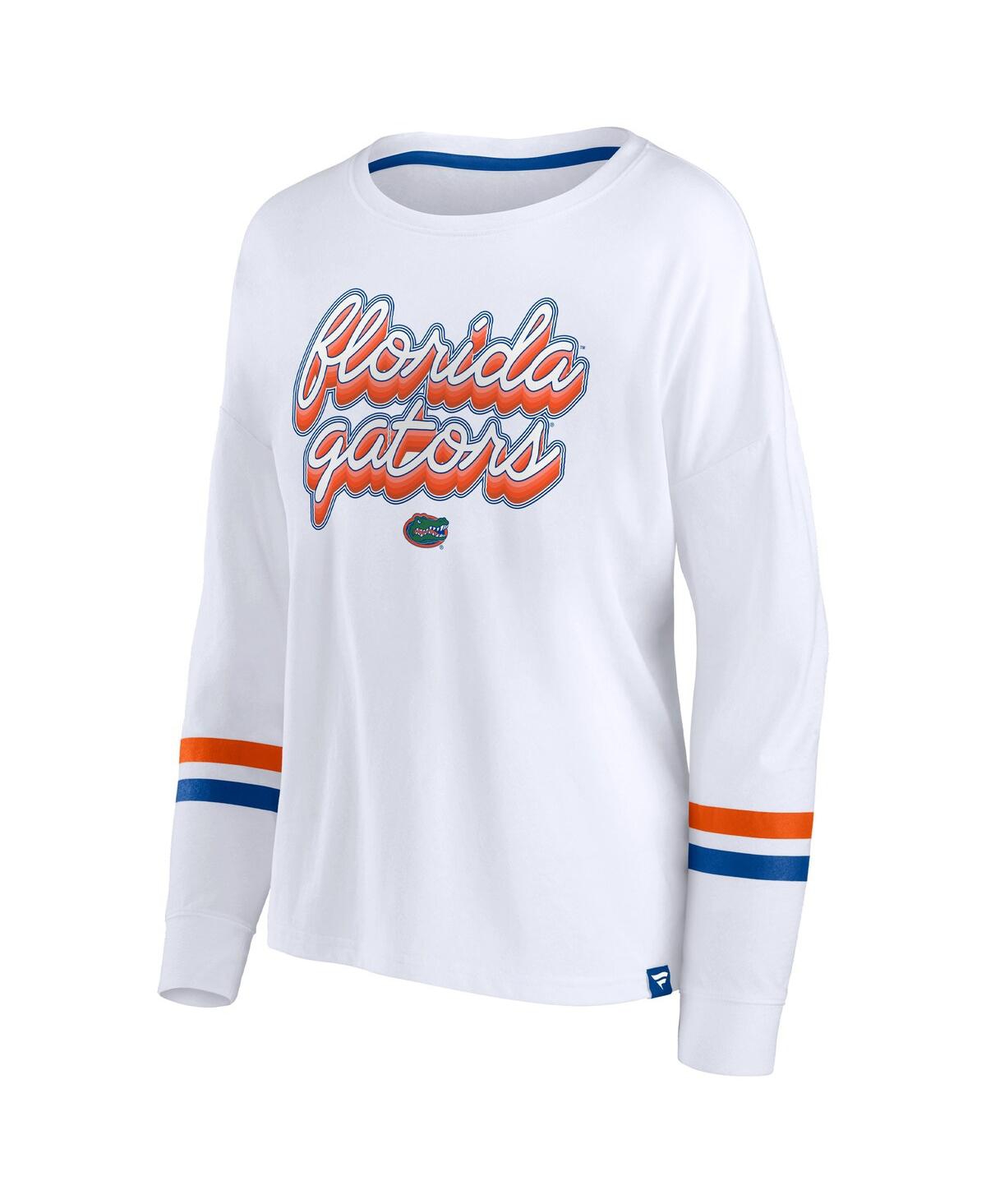 Fanatics Women's  White Florida Gators Retro Power Striped Long Sleeve T-shirt In White