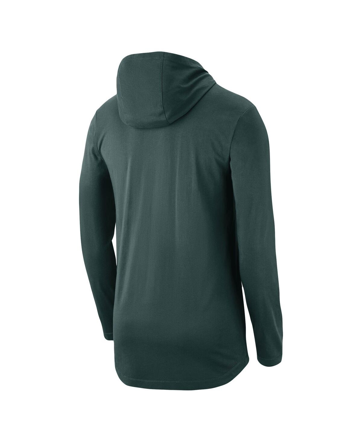 Shop Nike Men's  Green Michigan State Spartans Team Performance Long Sleeve Hoodie T-shirt
