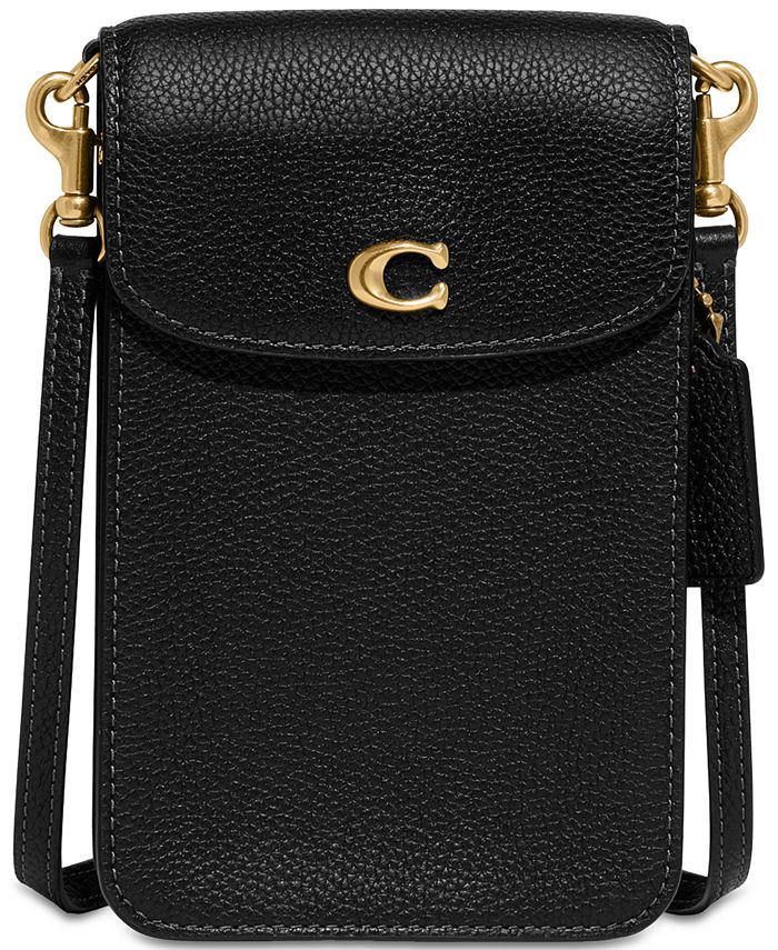 Coach Women's Polished C Phone Leather Crossbody Bag
