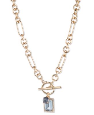 Lauren Ralph Lauren - Gold-Tone Pav&eacute; & Color Stone 16" Pendant Necklace
