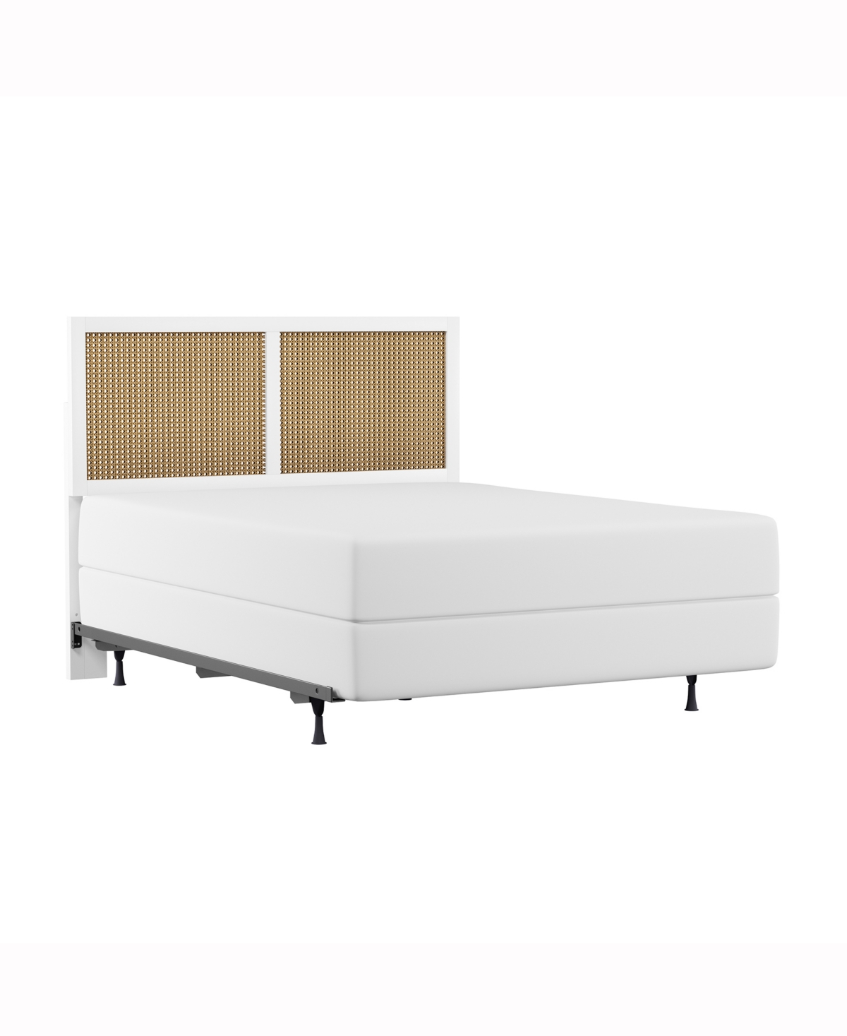 Hillsdale 50" Wood And Cane Panel Serena Furniture Full/queen Headboard With Frame In White
