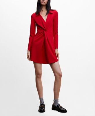 MANGO Women's Knot Detail Shirt Dress - Macy's