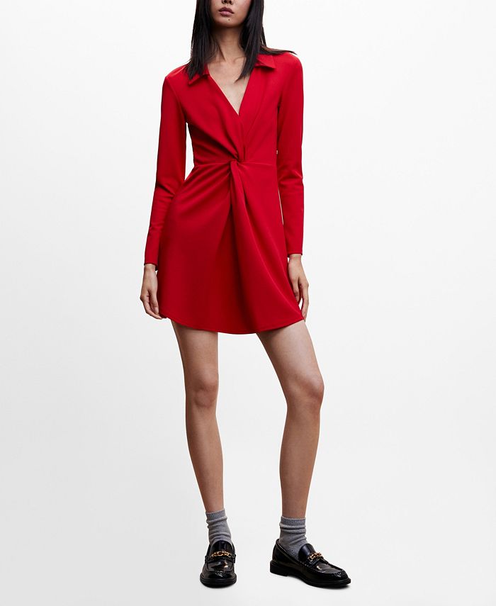 Knot detail shirt top dress