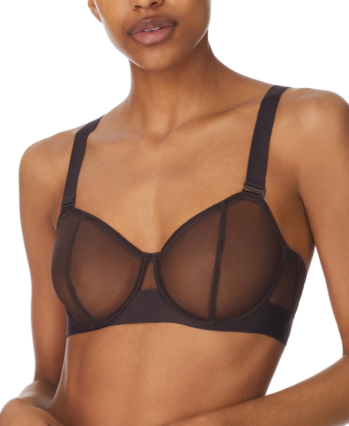 Shop Dkny Sheers Strapless Mesh Bra Dk4939 In Java