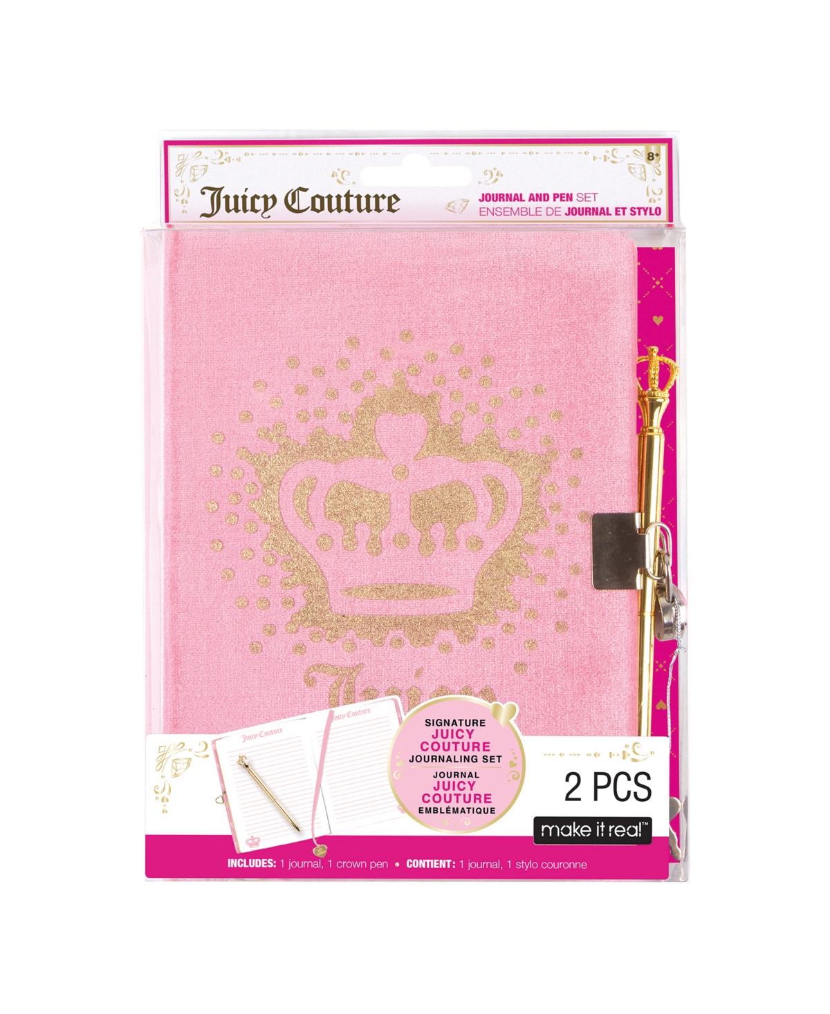 Make It Real Kids' Juicy Couture Velvet Journal And Pen In Multi
