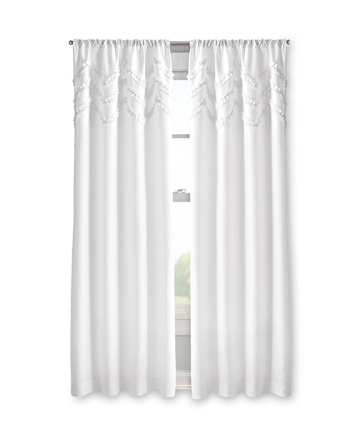 Flounced Ruffle Rod Pocket Curtain Panel 63 In White