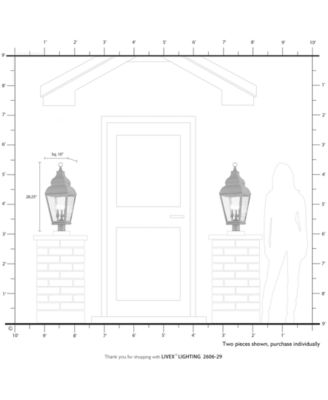 Exeter 3 Light Outdoor Post Top Lantern