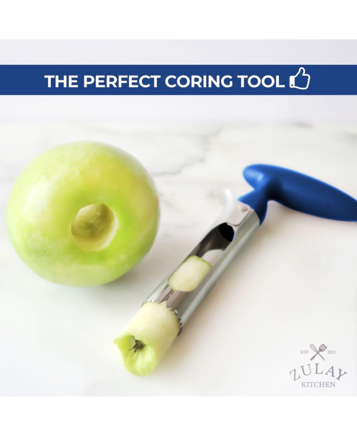 Zulay Kitchen Durable Stainless Steel Premium Apple Corer Remover