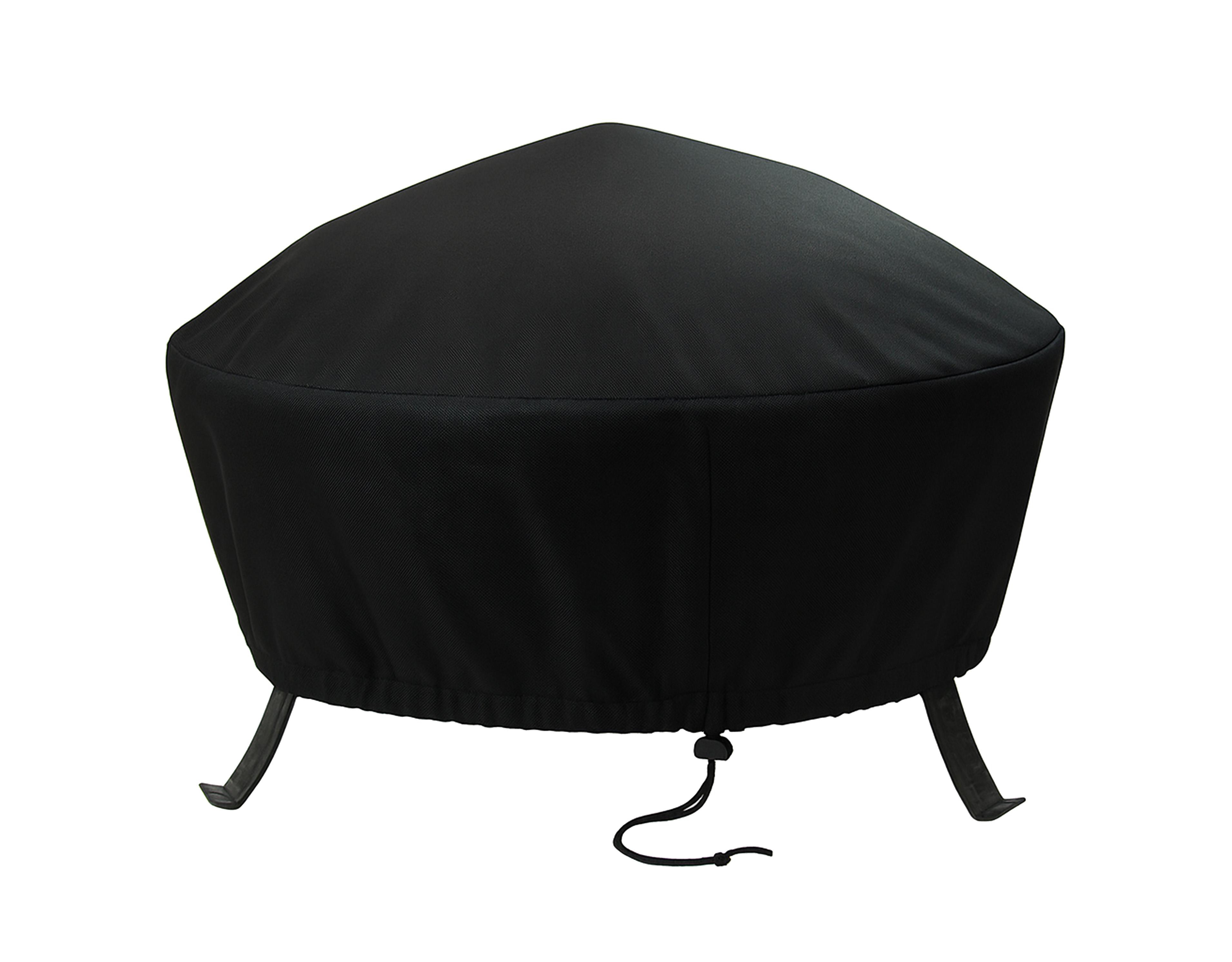 Outdoor Heavy-Duty Weather-Resistant Vinyl Pvc Round Fire Pit Cover with Drawstring Closure