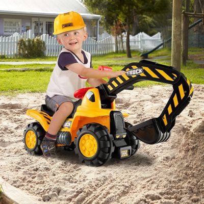 Kids Toddler Ride On Excavator Digger Truck Scooter Seat Storage