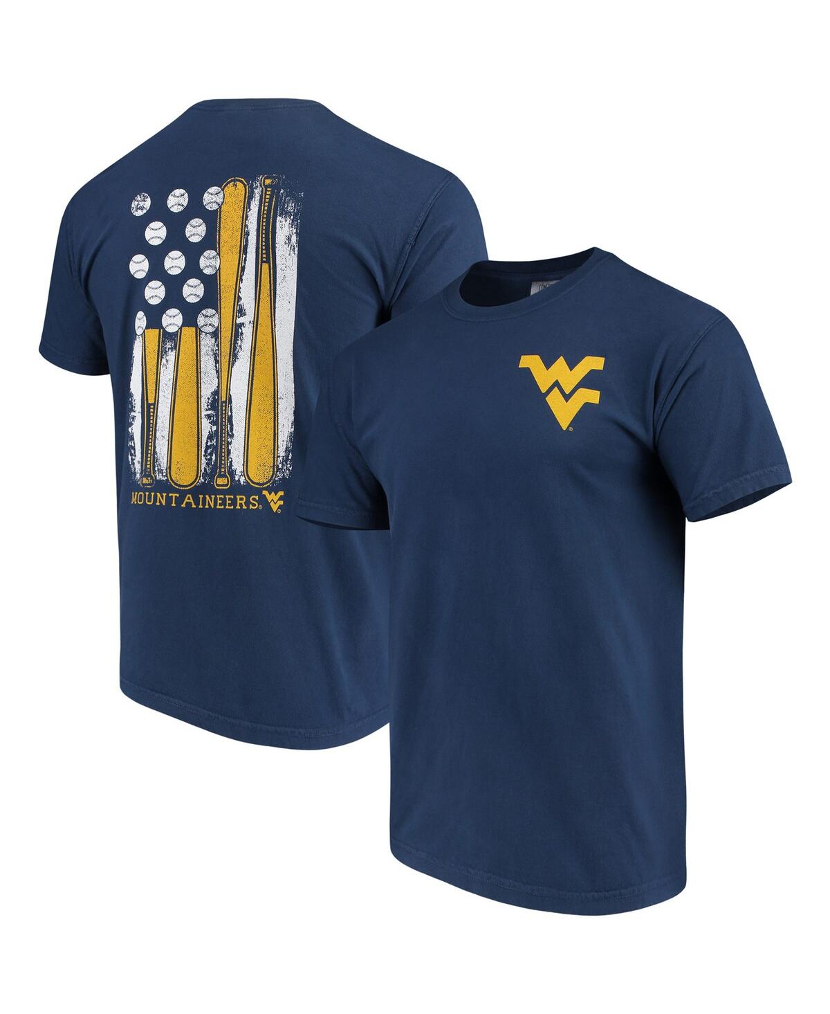 Men's Navy West Virginia Mountaineers Baseball Flag Comfort Colors T-shirt - Navy
