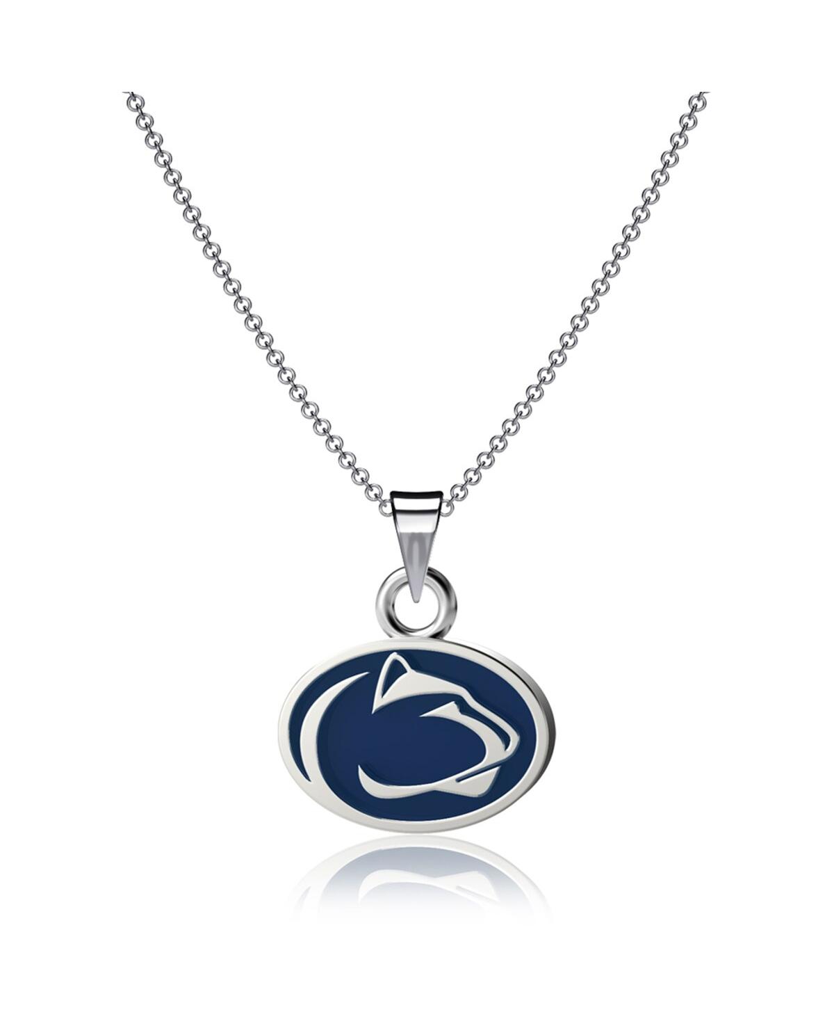 Dayna Designs Women's  Penn State Nittany Lions Enamel Pendant Necklace In Navy,silver