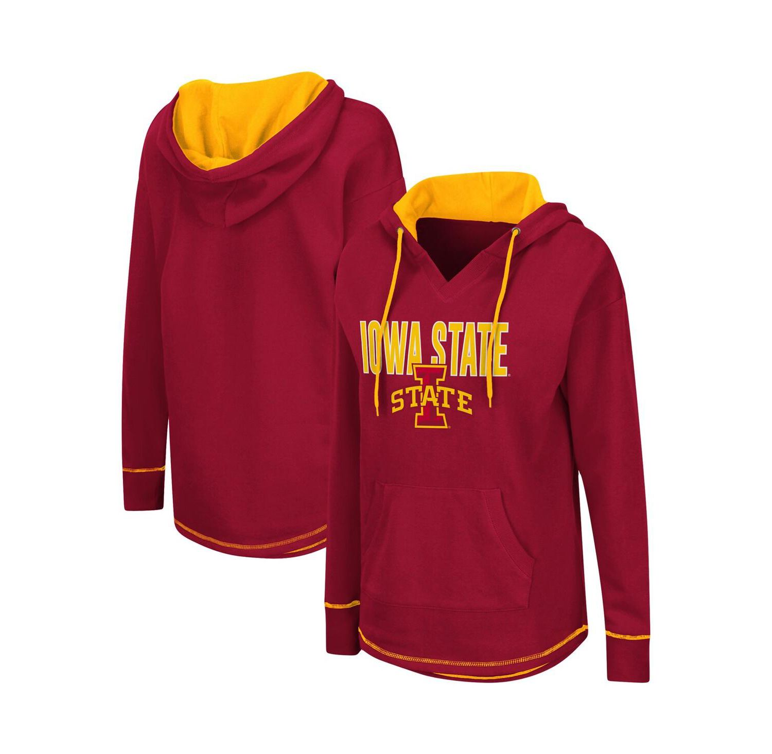 Women's Cardinal Iowa State Cyclones Tunic Pullover Hoodie