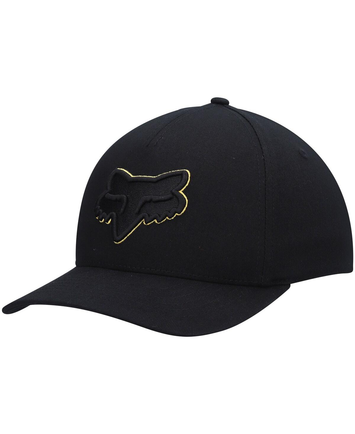 Shop Fox Men's  Black Epicycle 2.0 Yellow Logo Flex Hat