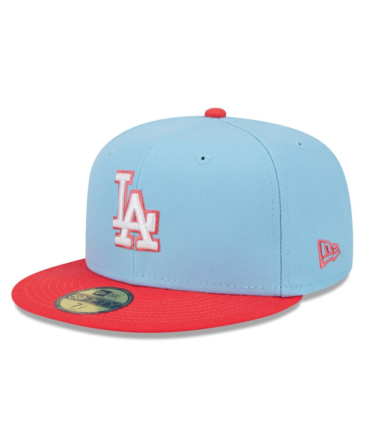 NEW ERA MEN'S NEW ERA LIGHT BLUE, RED LOS ANGELES DODGERS SPRING COLOR TWO-TONE 59FIFTY FITTED HAT 