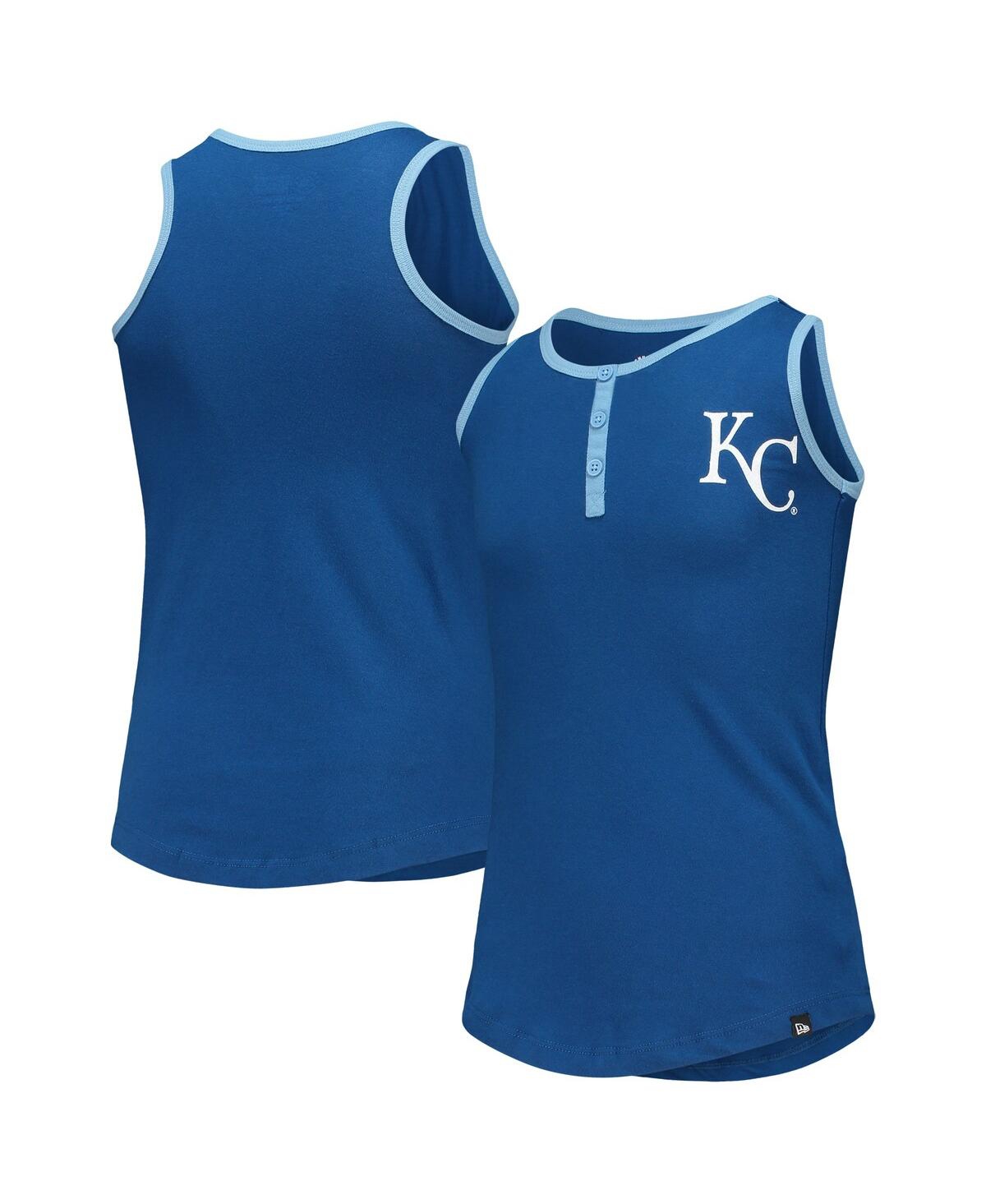 NEW ERA BIG GIRLS NEW ERA ROYAL KANSAS CITY ROYALS HENLEY TANK TOP 