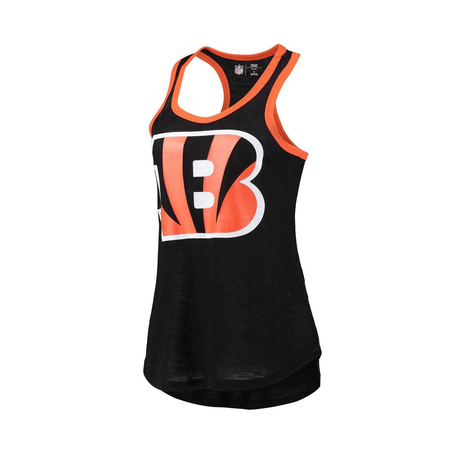 Women's Black Cincinnati Bengals Tater Burnout Tank Top