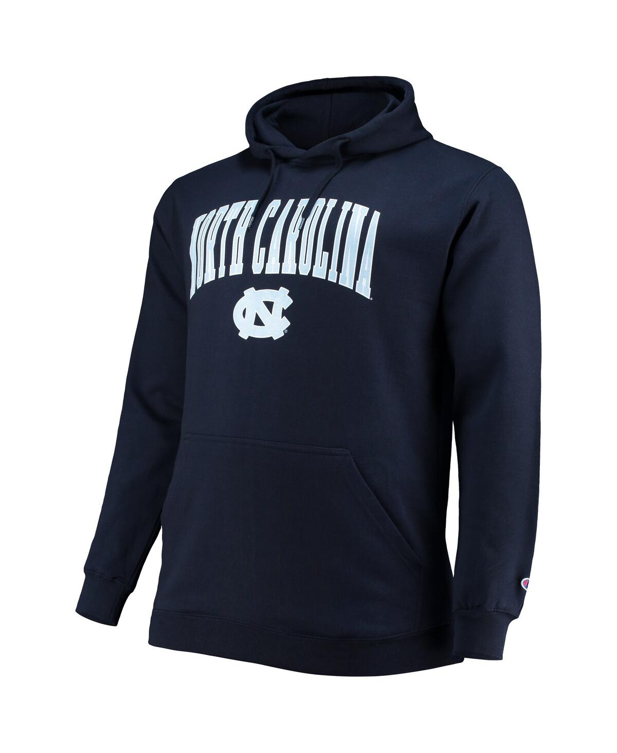 Shop Champion Men's  Navy North Carolina Tar Heels Big And Tall Arch Over Logo Powerblend Pullover Hoodie