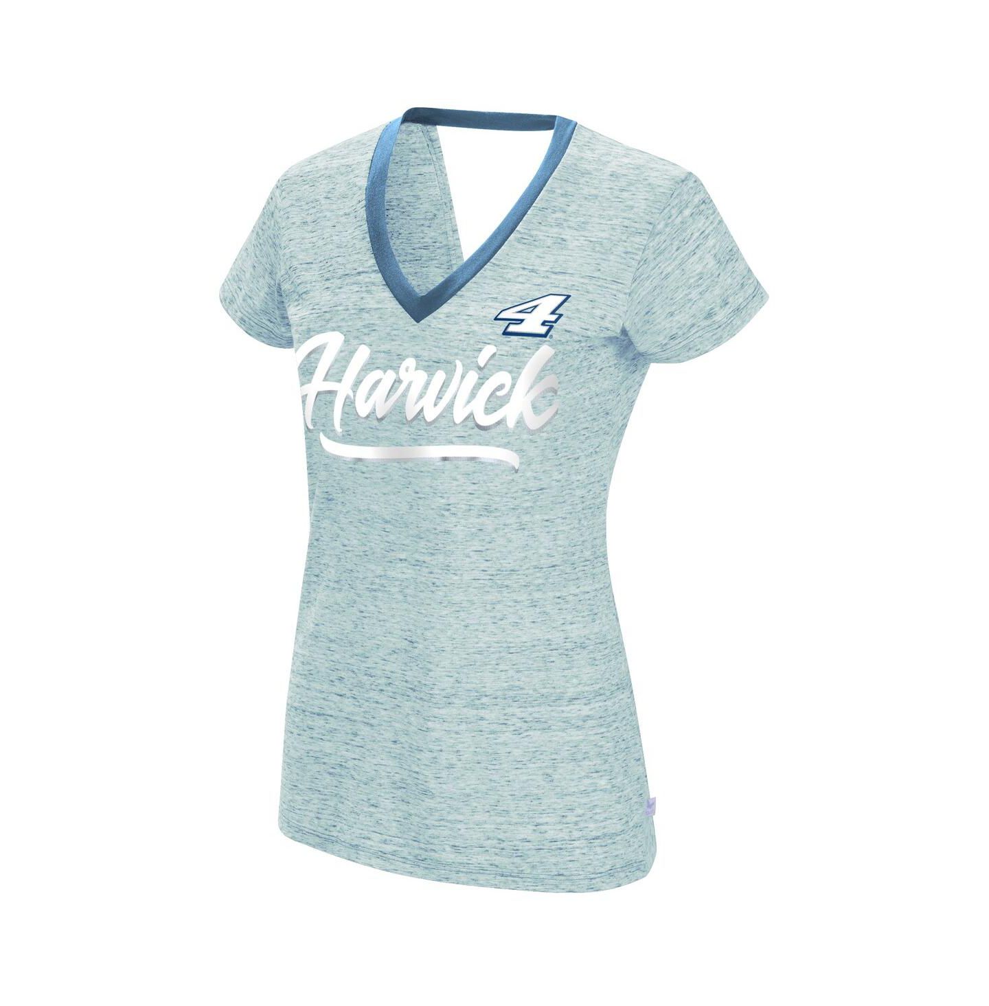 Женская футболка Touch Heather Powder Blue Kevin Harvick Halftime Back Wrap — фото 2