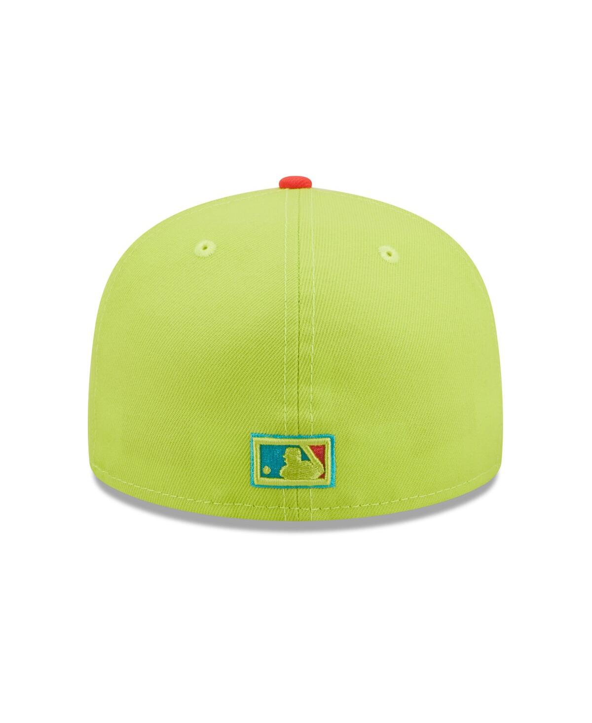 Shop New Era Men's  Green And Red Washington Nationals 2008 Inaugural Season Cyber Highlighter 59fifty Fit In Green,red