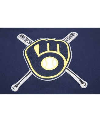 Women's Navy Milwaukee Brewers Mash Up Pullover Sweatshirt