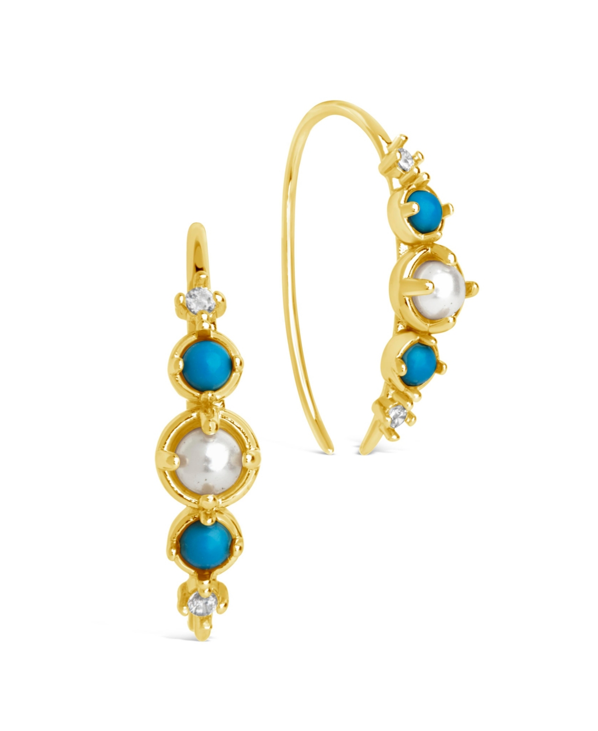 Sterling Forever Indra Drop Earrings In Gold