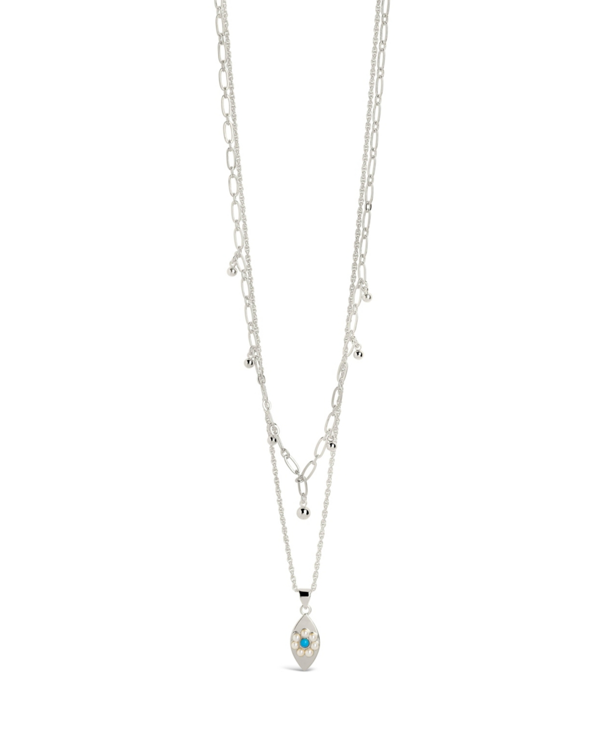 Varuna Evil Eye Layered Necklace - Silver