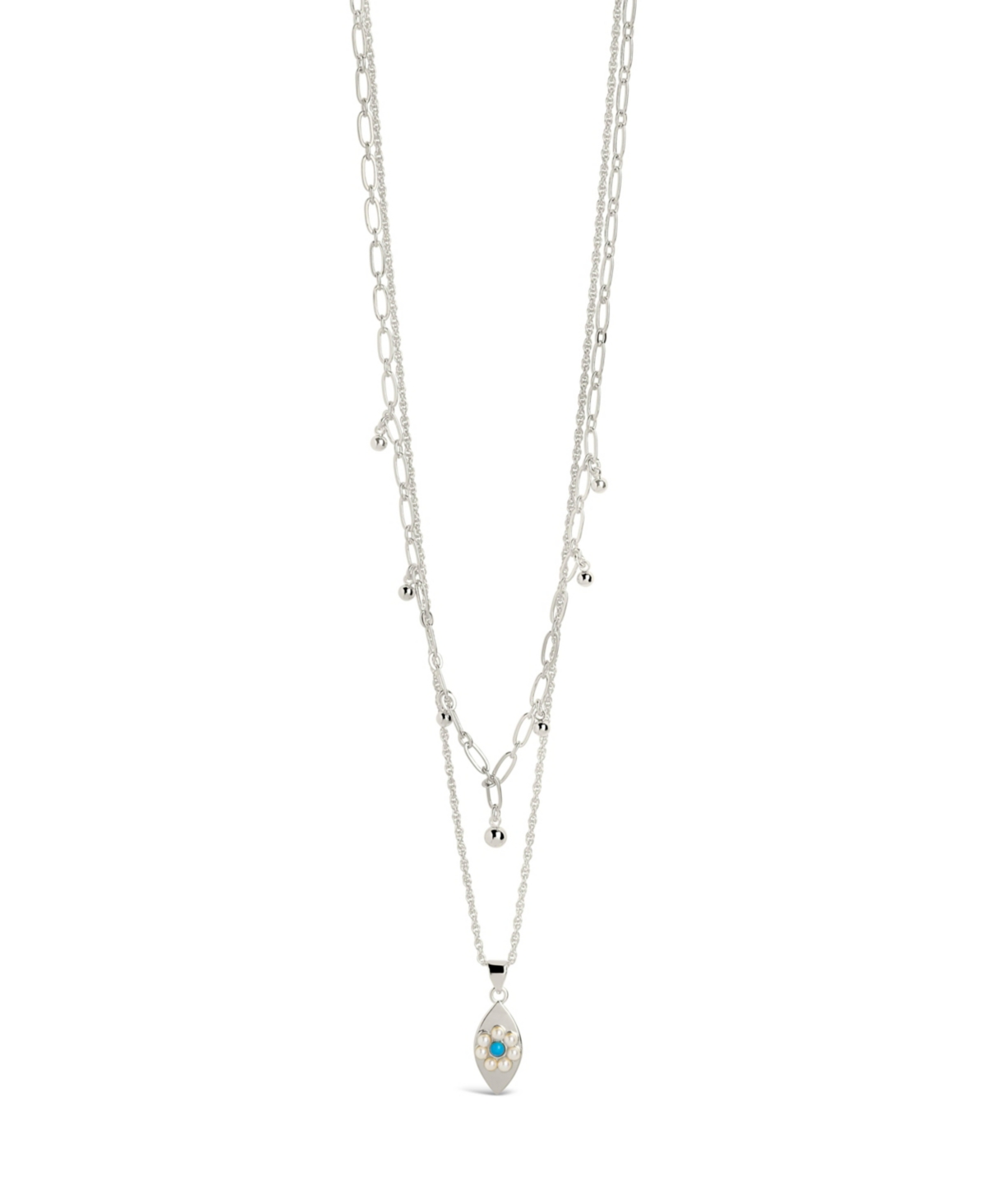 Shop Sterling Forever Varuna Evil Eye Layered Necklace In Silver