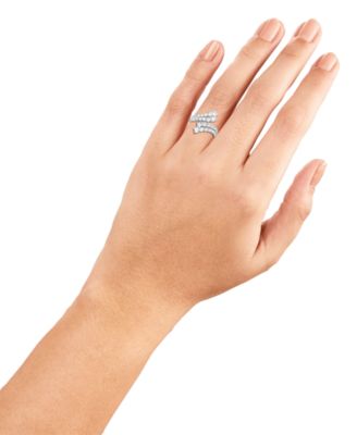 Cubic Zirconia Bypass Statement Ring in Sterling Silver, Created for Macy's