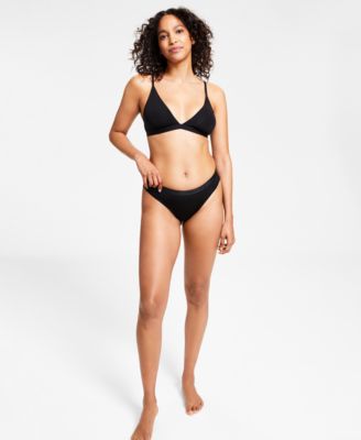 Calvin Klein Womens Form To Body Triangle Bralette Bikini Underwear In Black